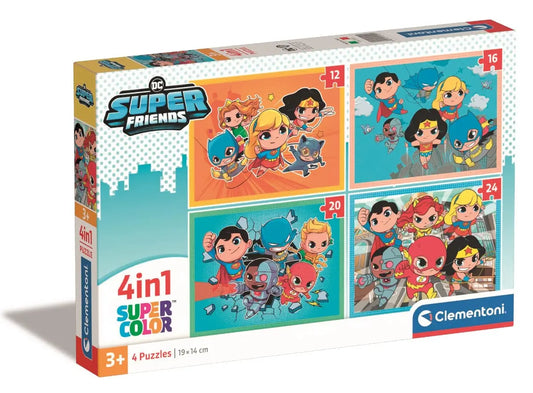 Puzzle 4w1 super kolor dc super friends
