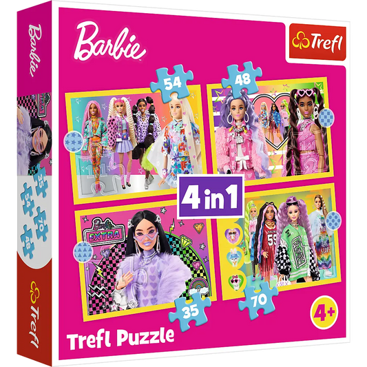 Puzzle 4w1 wesoły świat barbie
