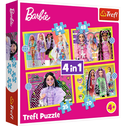 Puzzle 4w1 wesoły świat barbie