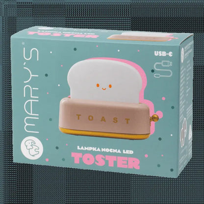 Lampka nocna LED - Toster różowy