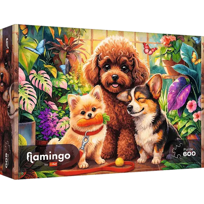 Puzzle 600 el. Flamingo by Trefl, Psy w oranżerii