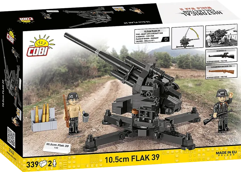 Klocki WWII - 10,5 cm Flak 39, 339 kl.