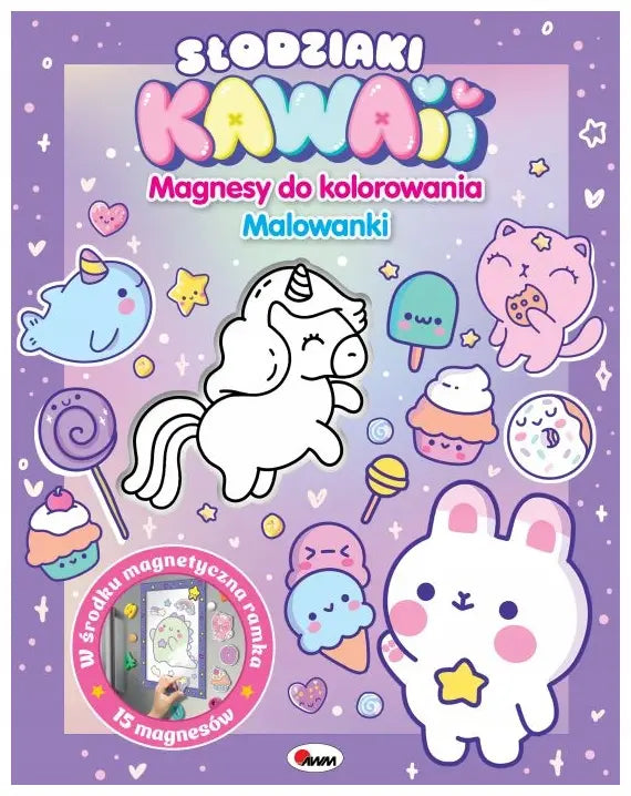 Magnesy do kolorowania - Słodziaki Kawaii