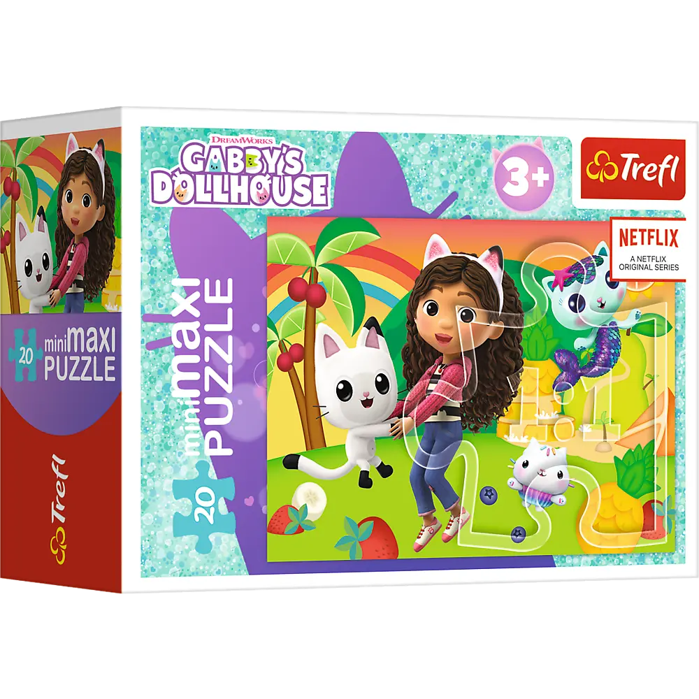 Puzzle minimaxi 20 elementów kolorowy dzień gabby