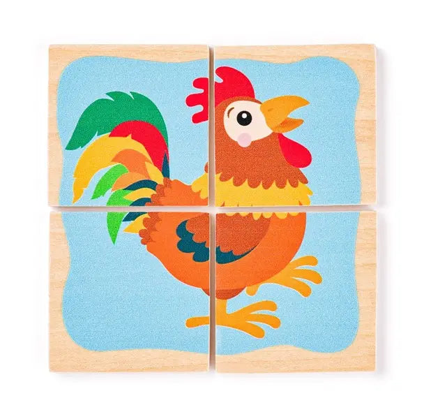 Minipuzzle w drewnianym pudełku - Zwierzątka