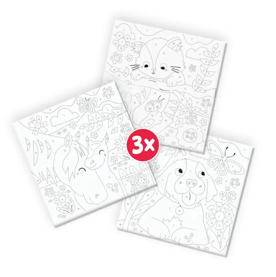 Malowanie po numerach zwierzęta x 3