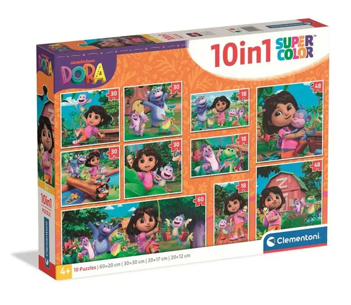 Puzzle 10w1 SuperKolor Dora i przyjaciele