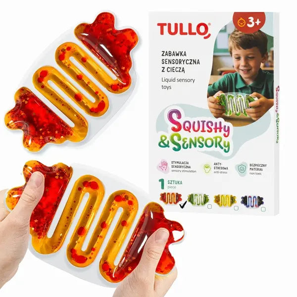 Gniotek sensoryczny z cieczą pomarańczowy