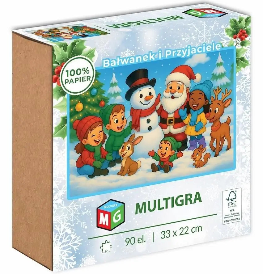 Puzzle 90el - Bałwanek i przyjaciele