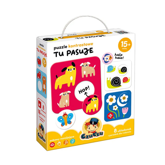 CzuCzu Puzzle kontrastowe Tu pasuje 15 mies.+