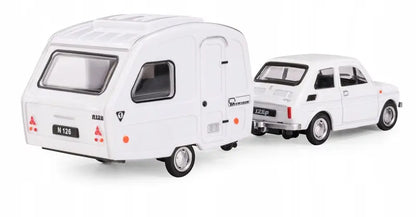 Zestaw Fiat 126p + przyczepa Niewiadów N126 - biały