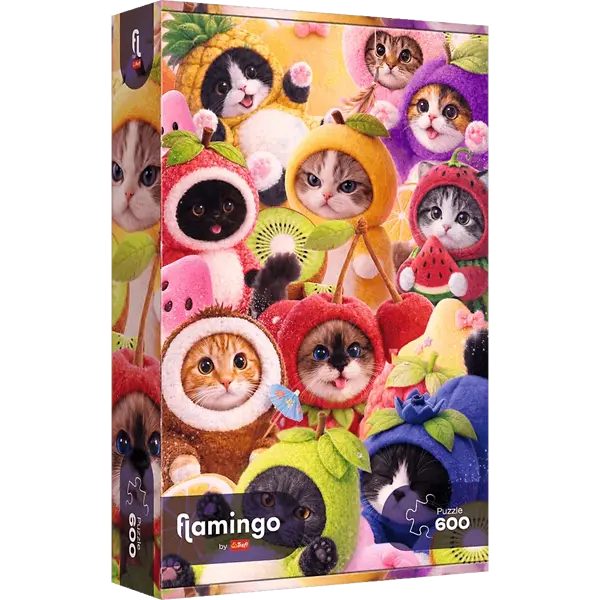 Puzzle 600 el. Flamingo by Trefl, Owocowe kotki