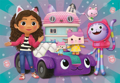 Puzzle 4w1 super kolor domek gabby