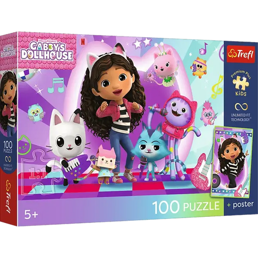 Puzzle Premium Plus Kids, Koci Domek Gabi 100 el. Kolorowy koci świat
