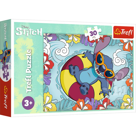 Puzzle 30 elementów stitch na wakacjach