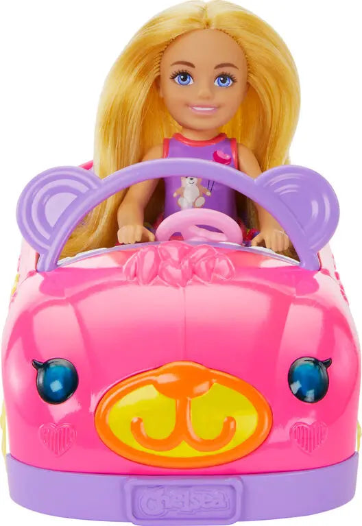 Barbie chelsea i misiowy pojazd zestaw