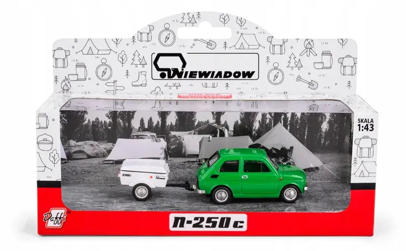 Zestaw Fiat 126p + przyczepa Niewiadów N250C - zielony