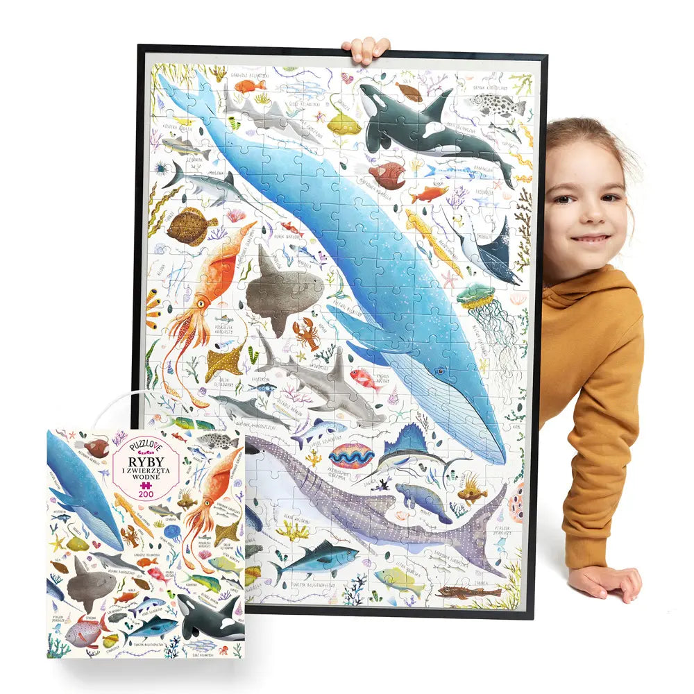 Puzzlove ryby i zwierzęta wodne 200 elementów puzzle rodzinne