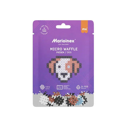 Klocki micro wafle 111 szt. Pies
