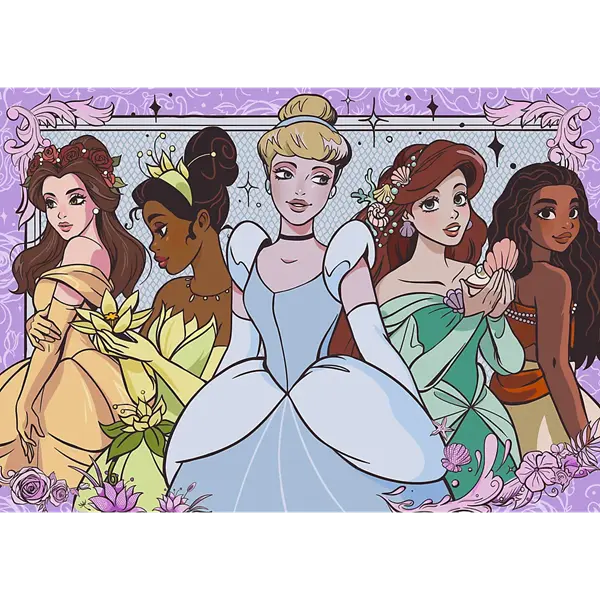 Puzzle Glitter 100 el. Disney, Brokatowe marzenia