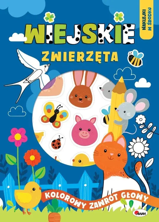 Książeczka z naklejkami- Wiejskie zwierzęta