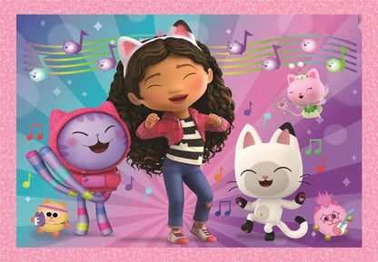 Puzzle 4w1 SuperKolor Koci Domek Gabi