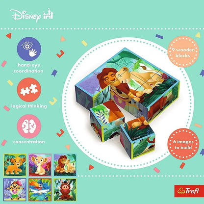 Drewniane klocki puzzle - Król Lew