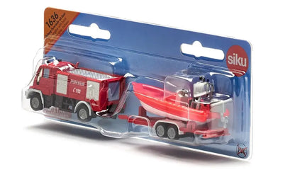 SIKU 16 Straż pożarna Unimog z łodzią 1636