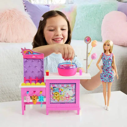 Barbie Malibu, stoisko z grą i watą cukrową