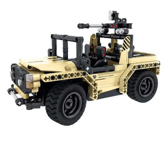 Klocki uzbrojony jeep 2w1 zdalnie sterowany 370 elementów