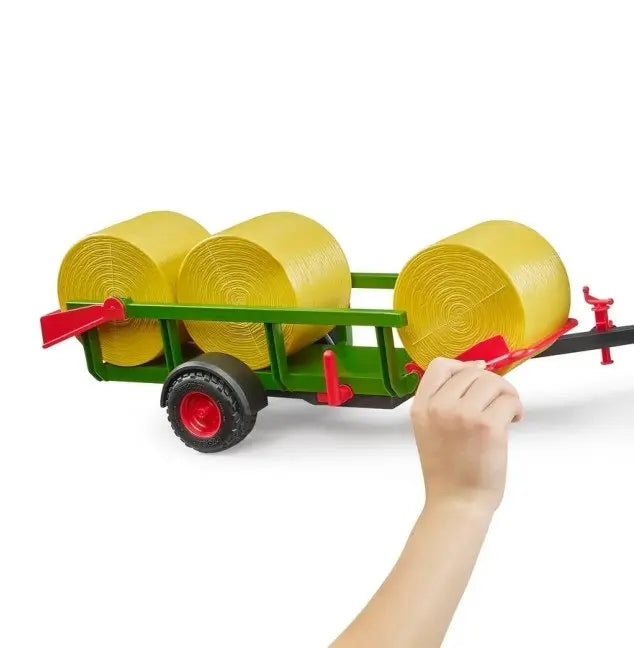 BRUDER Mała przyczepa1oś+3bale słomy 02204
