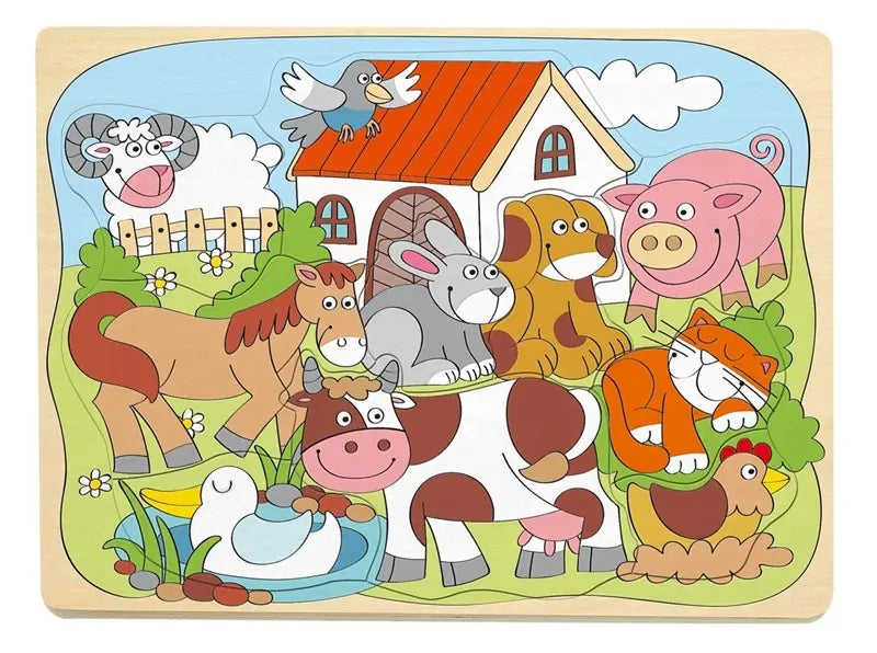 Puzzle drewniane - Wesołych zwierzątka
