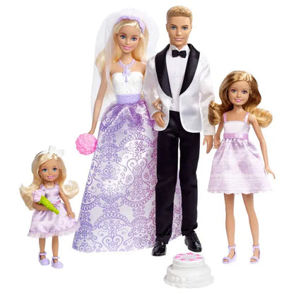 Lalki Barbie 4szt zestaw ślubny