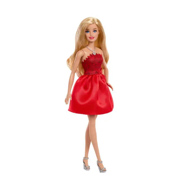Barbie lalka 80 - lecie Rubinowa suknia