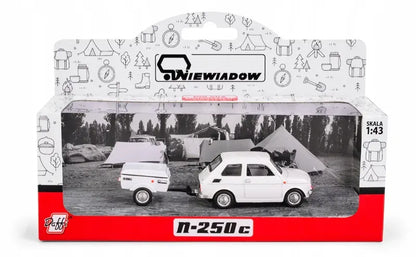 Zestaw Fiat 126p + przyczepa Niewiadów N250C - biały