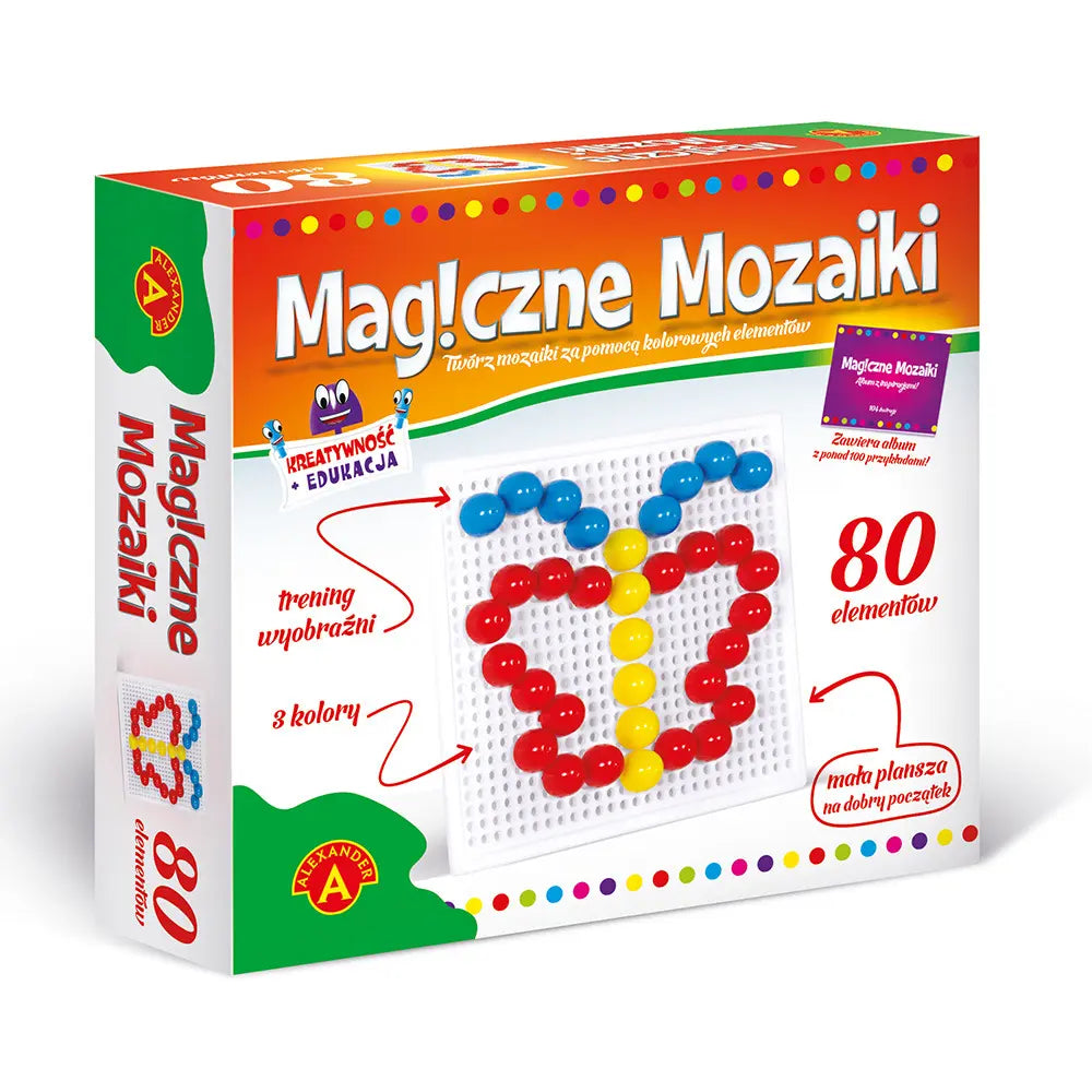 Magiczne mozaiki -kreatywność i edukacja 80 elementów 0657