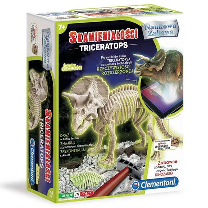 Naukowa zabawa skamieniałości fluorescencyjny triceratops