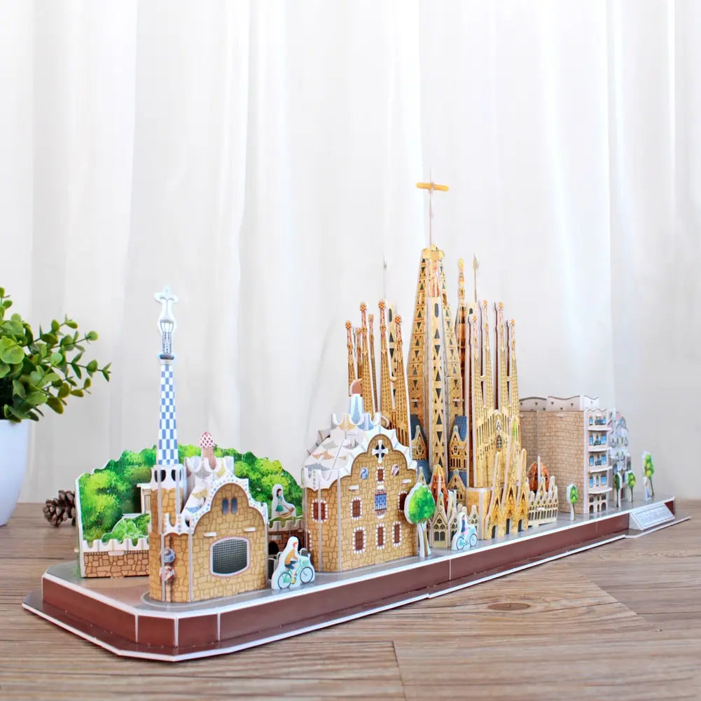 Cubic fun puzzle 3d city line barcelona