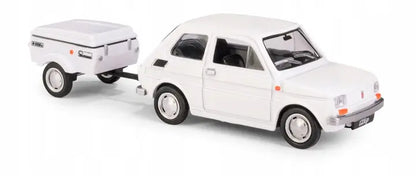 Zestaw Fiat 126p + przyczepa Niewiadów N250C - biały