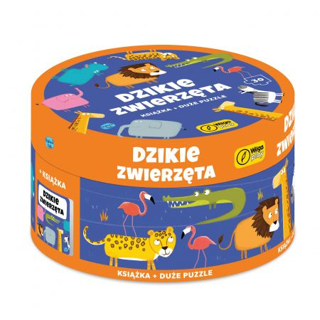 Na okrągło Dzik zwierz Puzzle i książka 58095
