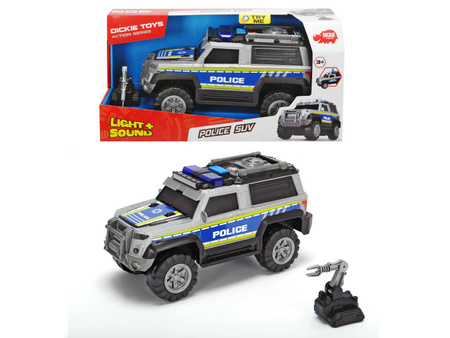 Policja SUV srebrna 30cm światło dźwięk 330-6003