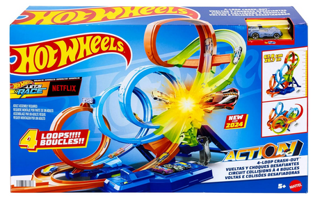 Hot Wheels Action Poczwórna Pętla Kraks Tor Samochodowy HXR70