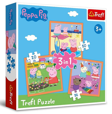 Puzzle 3 w 1 Pomysłowa Świnka Peppa  34852