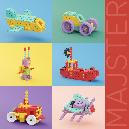 Klocki wafle mini Konstruktor 200 elementów Majster 904268