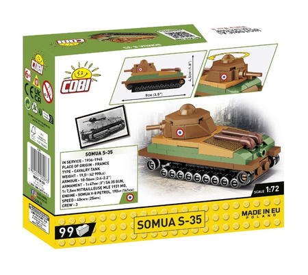 COBI Klocki HC WWII czołg Somua S-35 99 elementów 3093