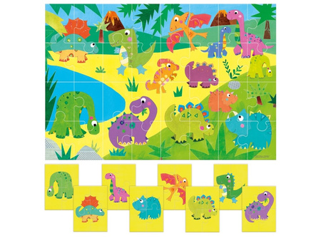 Puzzle Dinozaury dla Dzieci 2-5 lat HEADU IT22243