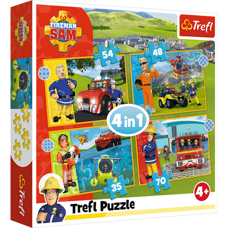 PUZZLE 4w1 Odważny Strażak Sam 34387 34387