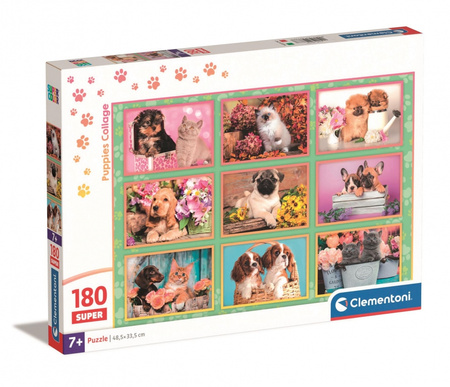 Puzzle 180 Super Kolor Puppies collage  29788