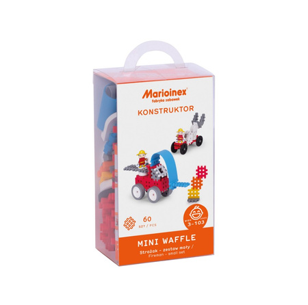 Klocki wafle mini 60 elementów Strażak zestaw mały 903780