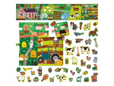 Puzzle z Naklejkami Farma dla Dzieci w Wieku 3-6 MU24926